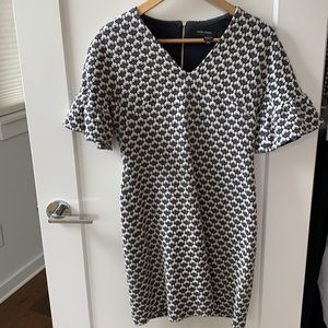 Textured cotton Maggy London dress with ruffles
